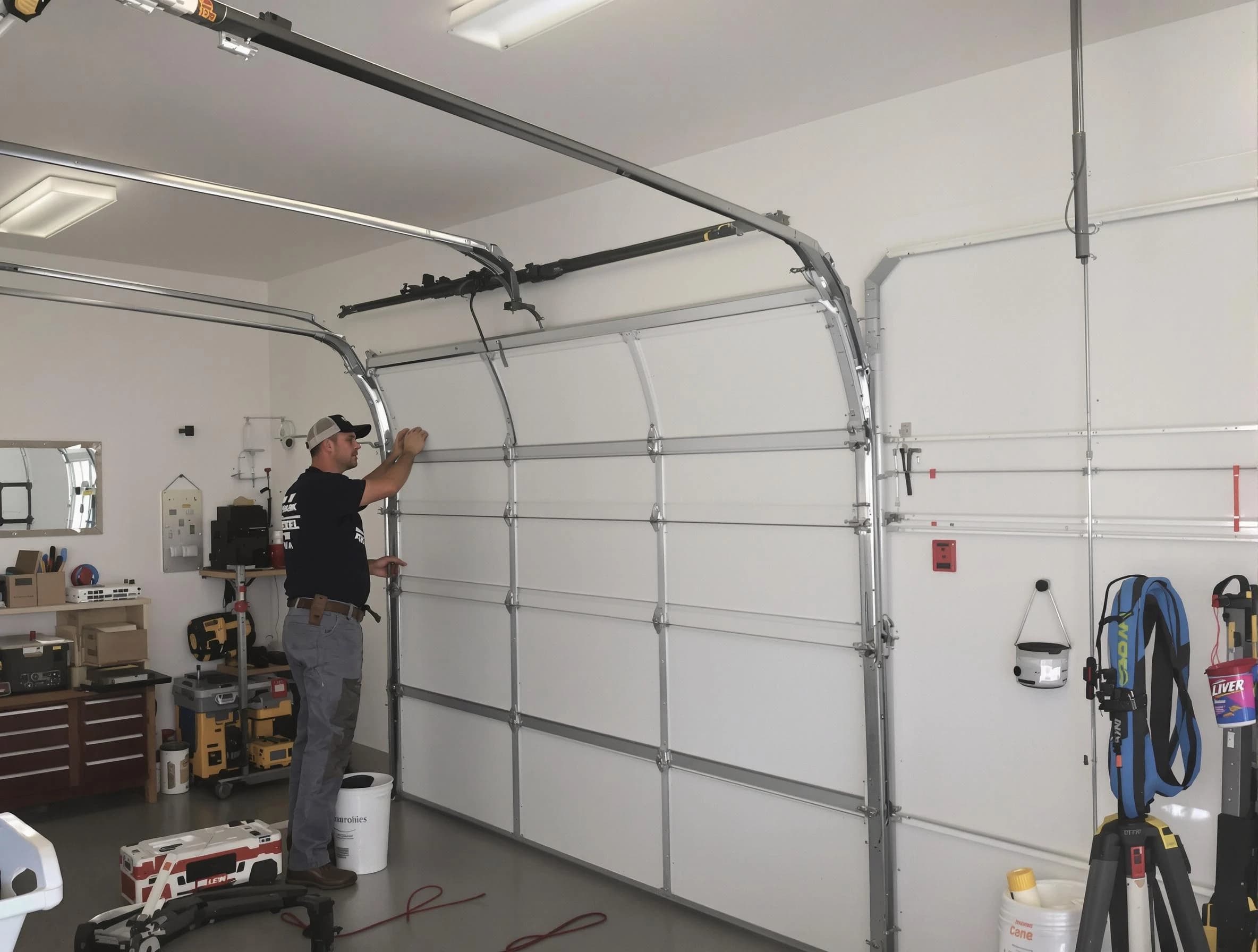 Sylacauga Garage Door Repair team installing new garage door in Sylacauga