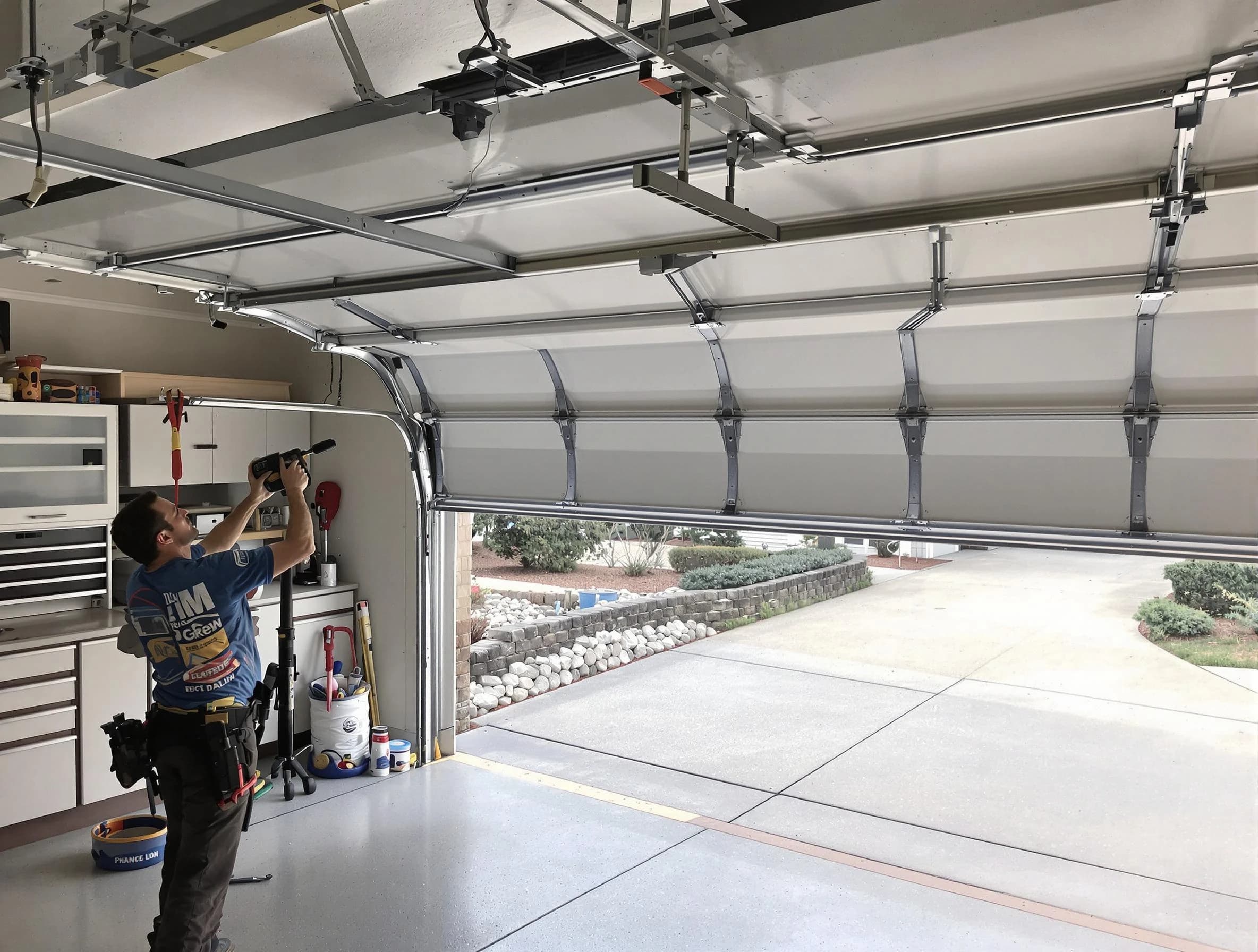 Garage door track repair service by Sylacauga Garage Door Repair in Sylacauga