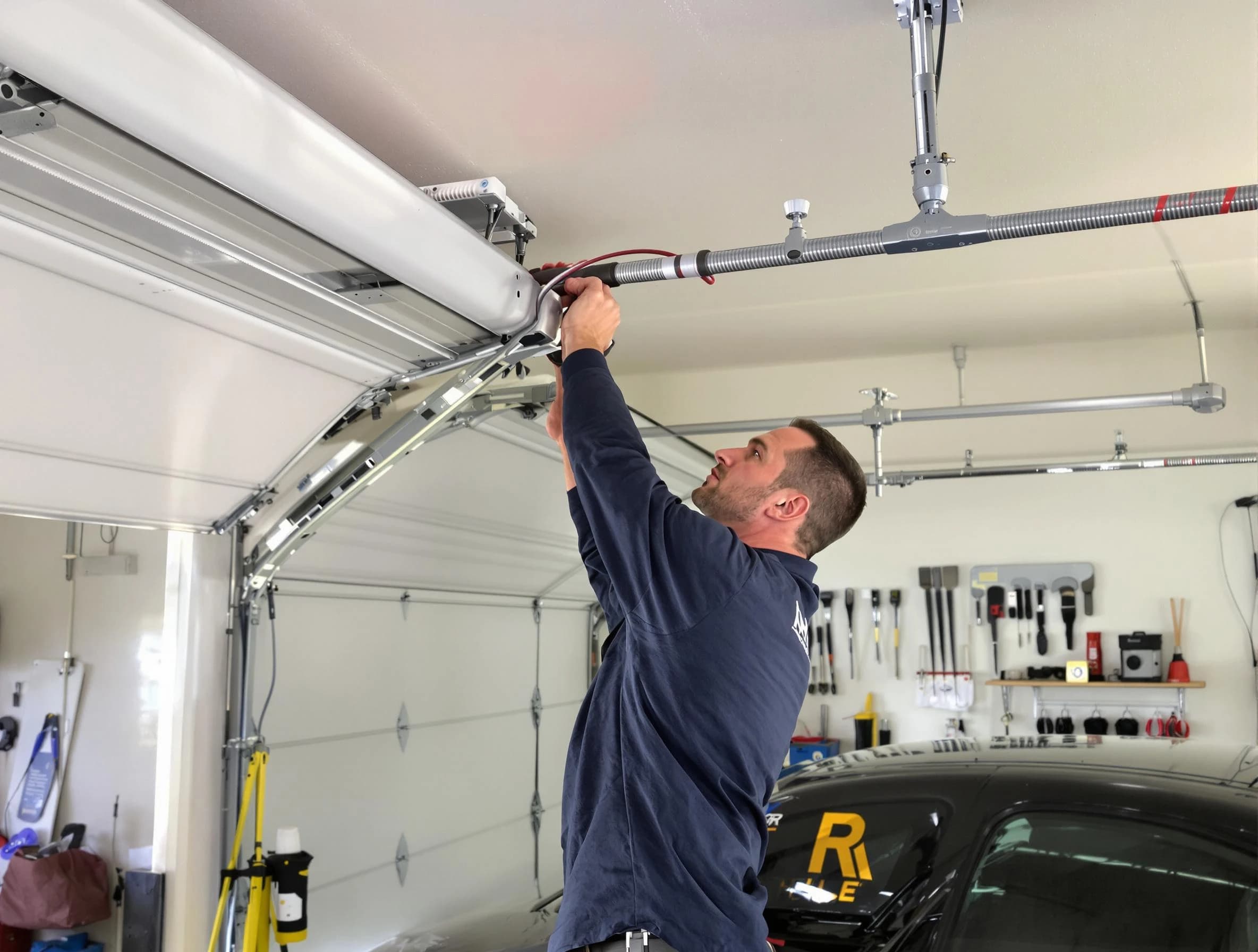 Sylacauga Garage Door Repair technician performing garage door cable repair in Sylacauga